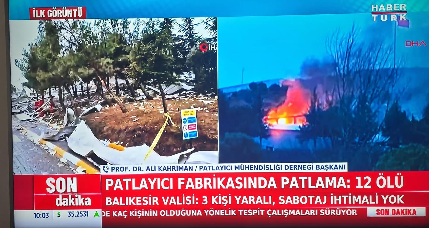 Balıkesir’de patlayıcı üretim fabrikasındaki patlamada 12 vatandaşımızı kaybettik yaralılarımız var. 